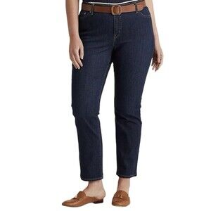Lauren Ralph Lauren Skinny Ankle Super Stretch Jeans Dark Blue 16